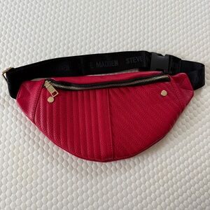 Steve Madden red Faux Leather Belt Bag Fanny Pack adjustable strap